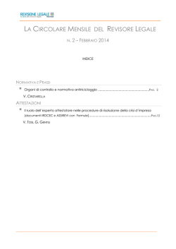 LA CIRCOLARE MENSILE DEL REVISORE LEGALE