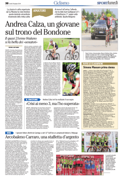 Andrea Calza, un giovane sul trono del Bondone