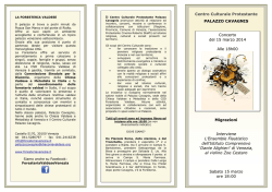 Programma di Sala – Migrazioni - Foresteria valdese di Venezia