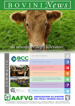 Newsletter BOVINI NEWS DI NOVEMBRE 2014