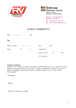 Scheda anamnesi dieta + PT online uomo
