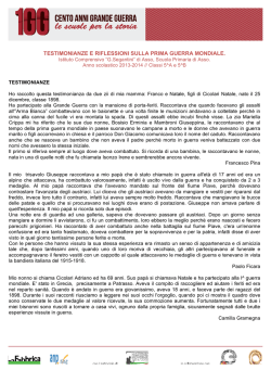 testimonianze e riflessioni sulla prima guerra mondiale.