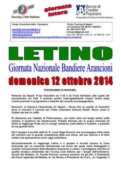 PROGRAMMA DI MASSIMA Partenza da Napoli: P.zza Vanvitelli ore