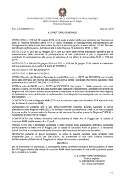 Decreto - Ufficio Scolastico Regionale per la Puglia