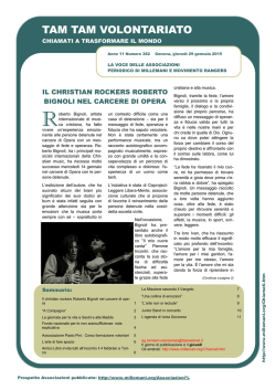 "Tam Tam Volontariato" n. 382 del 29/01/2015