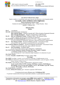 Programma Forum di Stresa - Marchio SAPERI