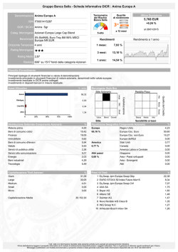 Gruppo Banca Sella - Scheda Informativa OICR : Anima Europa A