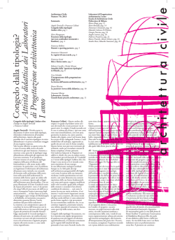 Attivit&agrave; didattica dei Laboratori di Progettazione architettonica I anno