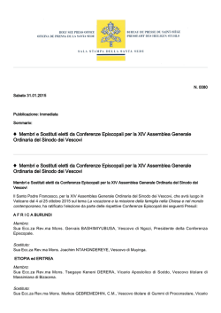 Membri e Sostituti eletti da Conferenze Episcopali per la XIV