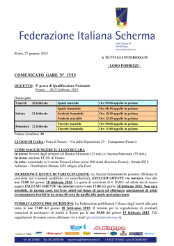 Comunicati gare Nazionali - Federazione Italiana Scherma