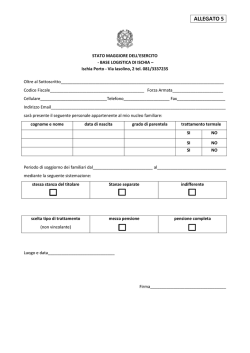Modulo 5 Richiesta assegnazione turno alloggio