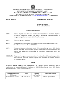 Bando esperto esterno pr Lab Musicale Sc Primaria Gradoli