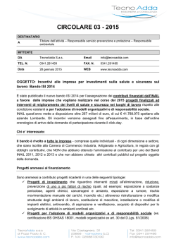 incentivi alle imprese: bando inail isi 2014