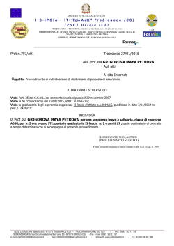 I I S - I P S I A - I T I &ldquo;Ezio Aletti&rdquo; T r e b i s a c c e ( C S ) Prot.n.797