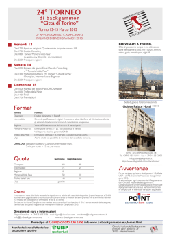 CITT&Agrave; DI TORINO - asd circuito nazionale backgammon