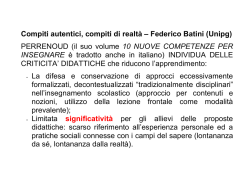 Compiti autentici compiti di realt&agrave;