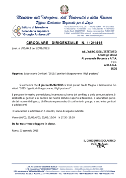 CIRCOLARE DIRIGENZIALE N