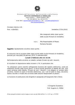 Circ.n.81 - Spostamento scrutinio 5 verdellino