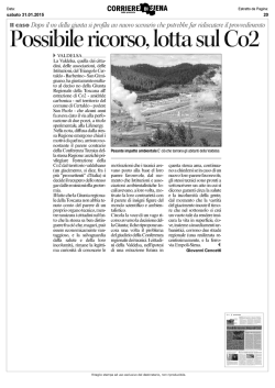 31 gennaio CORR SI. Possibile ricorso, lotta sul Co2