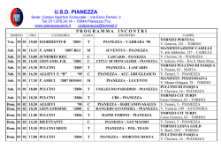 programma gare di sabato 31 gennaio e domenica 01 febbraio 2015