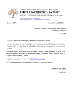 Circ. 220 Sperimentazione progetto SNAPPET
