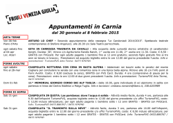 Manif Carnia dal 30 gennaio al 8 febbraio 2015