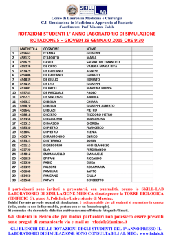 rotazioni studenti 1&deg; anno laboratorio di simulazione rotazione 5