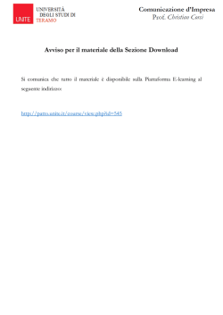Avviso per il materiale della Sezione Download
