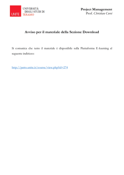 Avviso per il materiale della Sezione Download