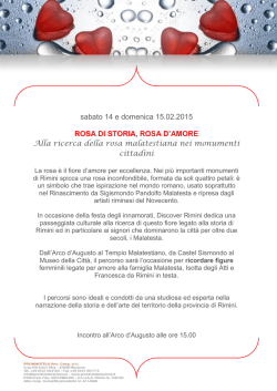 sabato 14 e domenica 15.02.2015 ROSA DI STORIA, ROSA D