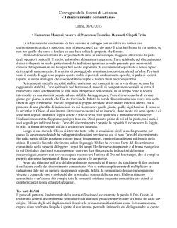 La relazione del vescovo Nazzareno Marconi