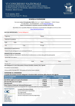 Scheda di iscrizione - Associazione Italiana Riprotesizzazione