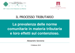 La prevalenza delle norme comunitarie in materia tributaria a cura di