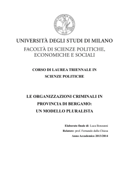 le organizzazioni criminali in provincia di bergamo