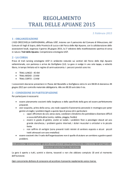 Scarica Regolamento - Trail delle Apuane