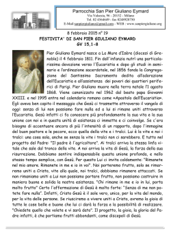 Foglio settimanale - San Pier Giuliano Eymard