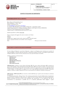 Conto Italiano di Deposito - Banca Monte dei Paschi di Siena