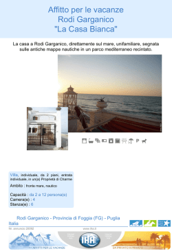 Affitto per le vacanze Rodi Garganico "La Casa Bianca"
