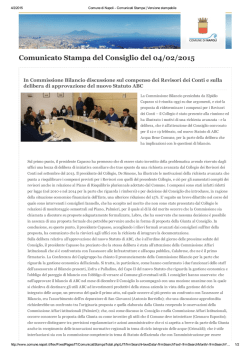 Comunicati Stampa - ABCISL - Femca Cisl Acquedotto di Napoli