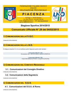 Comunicato n.29