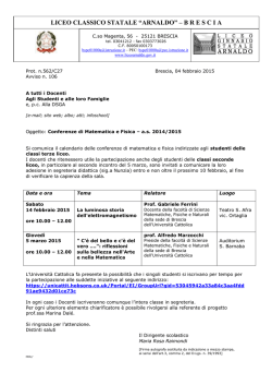 A106 prot.562 Conferenze Matematica Fisica 2015