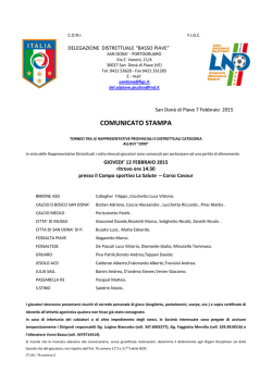 Comunicato Stampa del 7 febbraio 2015