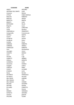 elenco nominativi che verranno premiati