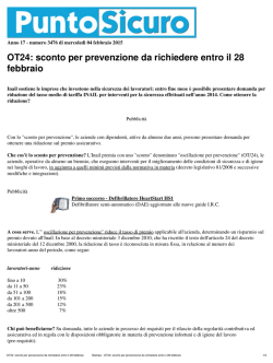 OT24: sconto per prevenzione da richiedere entro il