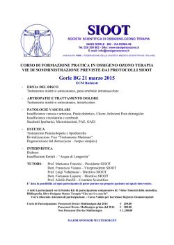 Gorle BG 21 marzo 2015 - Societ&agrave; Scientifica di Ossigeno Ozono