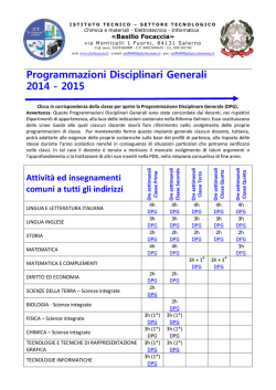 Programmazioni Disciplinari Generali 2014