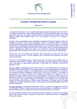 Evitare l`opzione militare in Ucraina