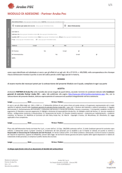 MODULO DI ADESIONE - Partner Aruba Pec