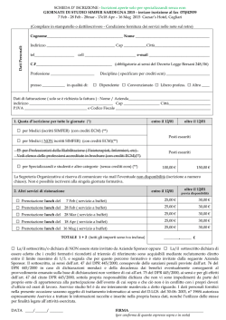SCHEDA D`ISCRIZIONE - aservice studio srl