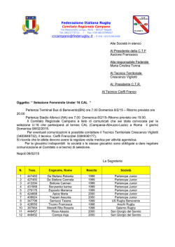 il testo completo - Comitato Regionale Campano